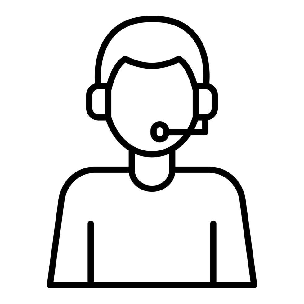 4571692 klantenservice agent line pictogram vector